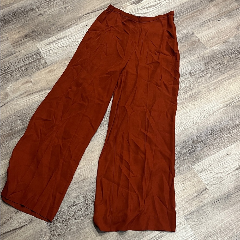 Zara Rust Wide-Leg Pants